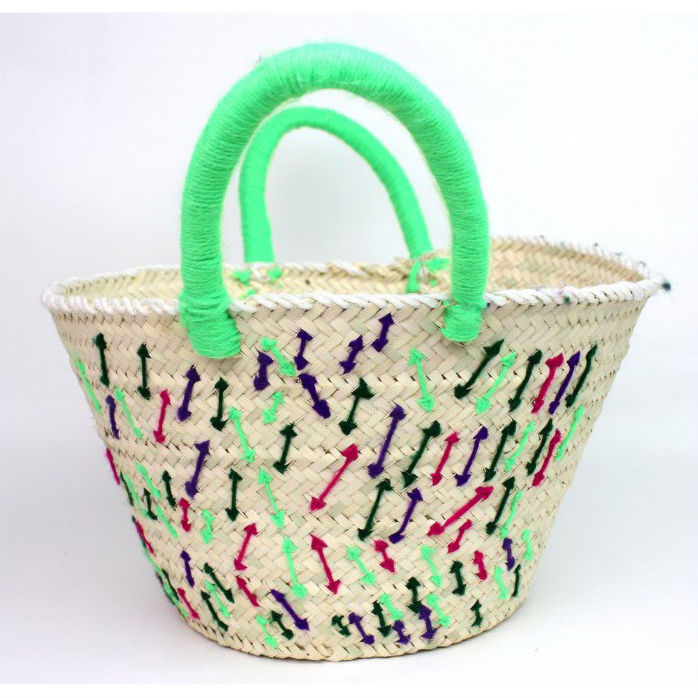 チュニジアバスケット S 刺繍 矢印たくさん