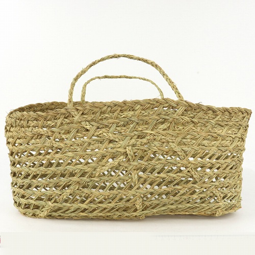 チュニジア HALFAハルファ 横長楕円底カゴ ナチュラル