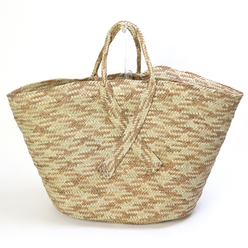 チュニジアドームかご 柄 大 楕円底 　Xタイプ