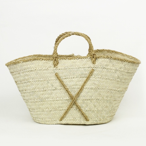 チュニジアドームカゴ 楕円底　X ドーム取手 L無地