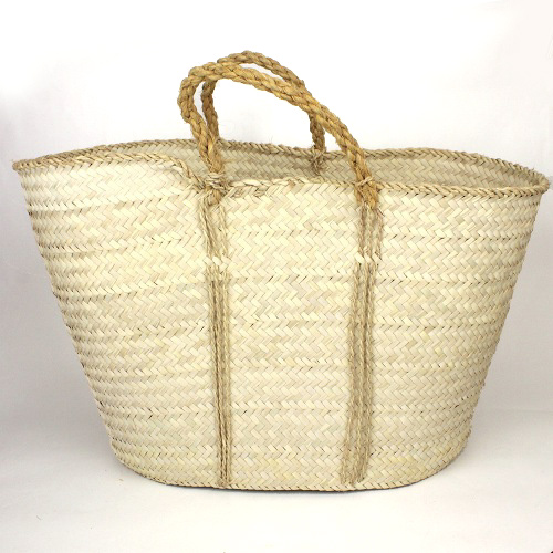 チュニジアドームカゴ 楕円底ひもぐるり ドーム取手 L無地