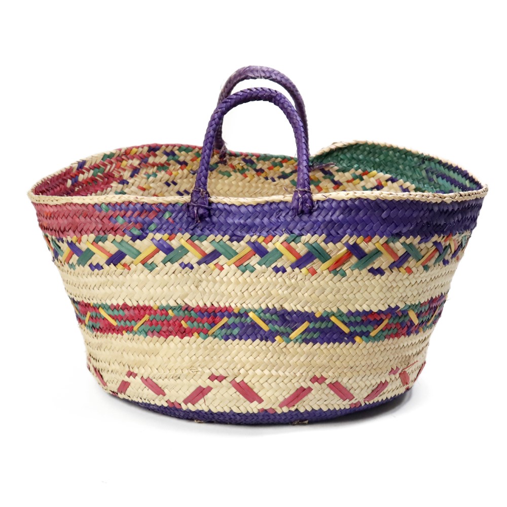 チュニジアドームカゴ パーム取手 カラー L