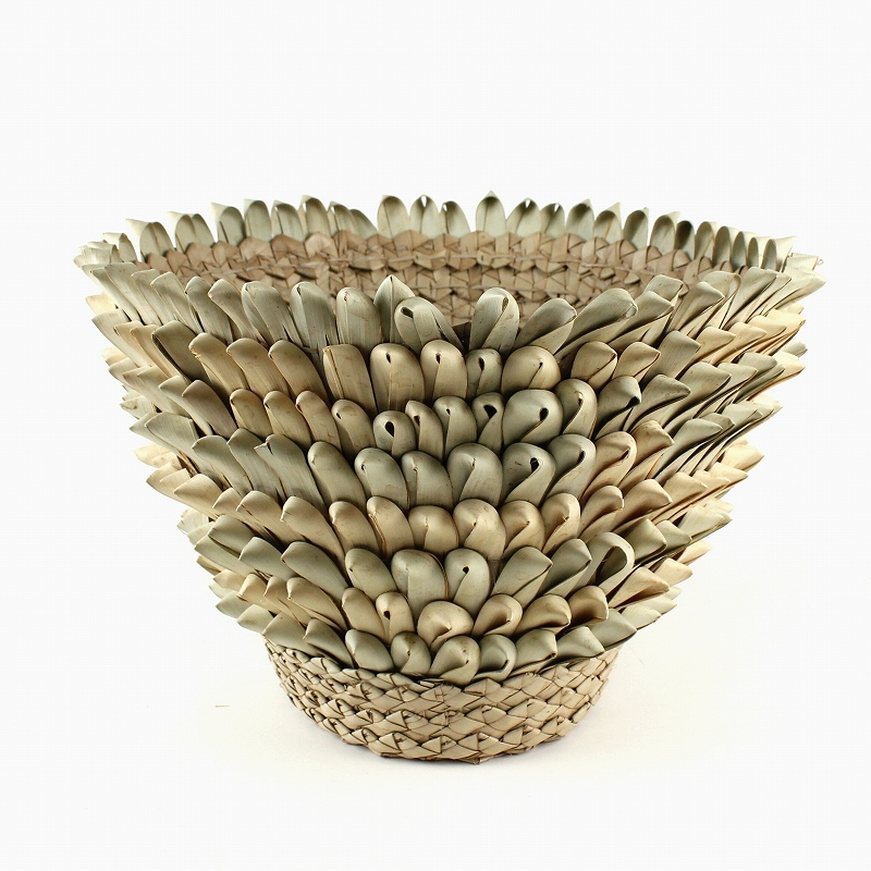 椰子の葉ハリネズミインテリアかご 24SS一点物 @6000→4800