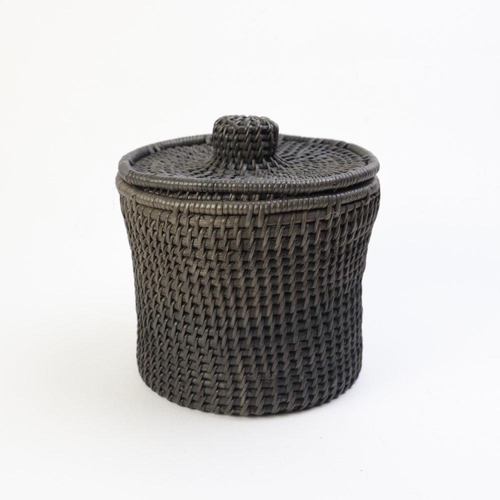 マケンゲ蓋つきかご 小 黒