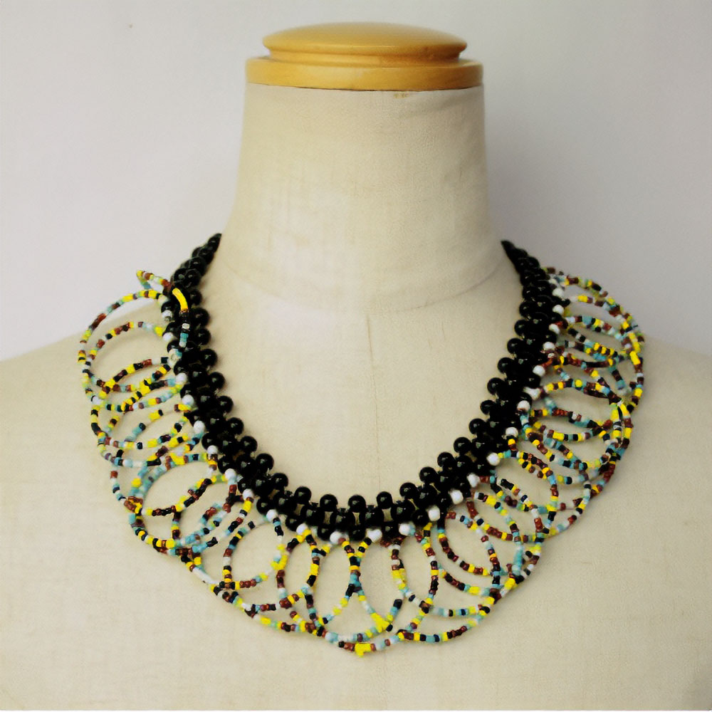 小リングロングネックレス マルチ 一点物