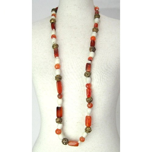 めのう白ガラスネックレス\5800→\3800