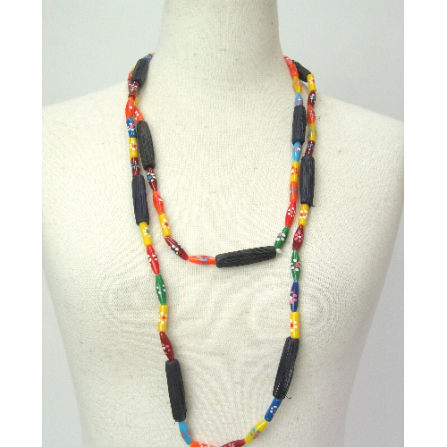 ラフィア×プラスチックビーズネックレス L\1500→\1000