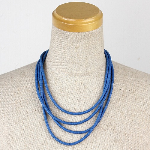 プラココ4連ネックレス 青 一点物