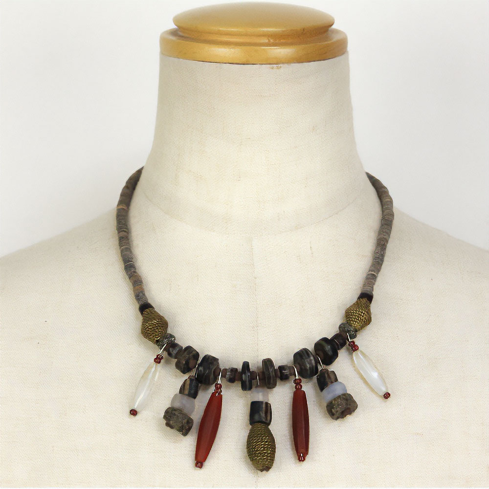 SUZANネックレス灰色PERLE A 一点物