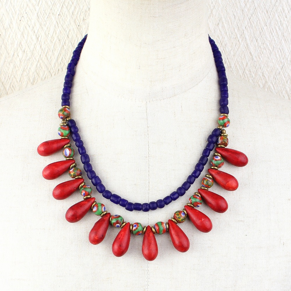 赤キーファヘッドネックレス 04 一点物