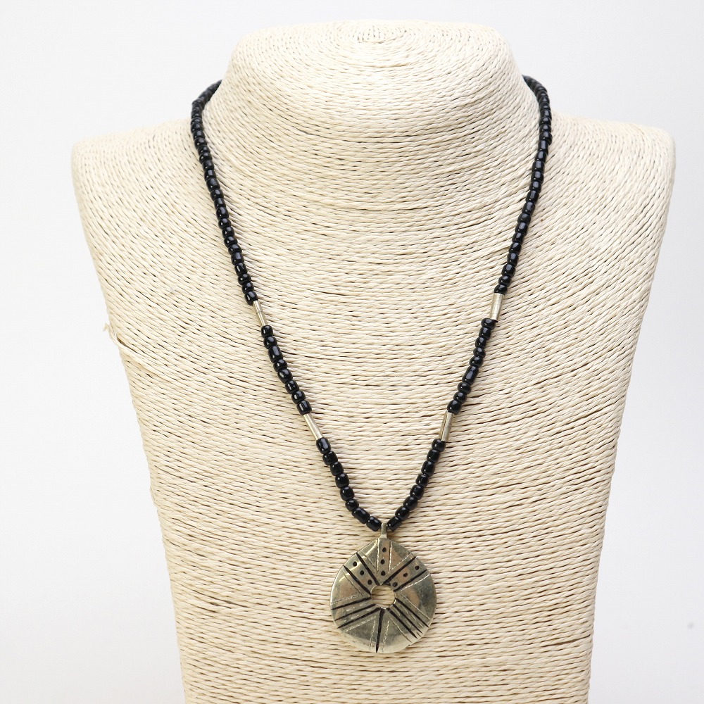 真鍮円形ネックレス 中