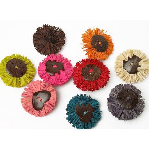 【SALE】ラフィアフルフル指輪COCOボタン @500→400円