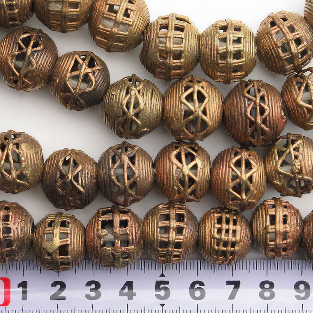 ガーナ真鍮ビーズ 連 001丸