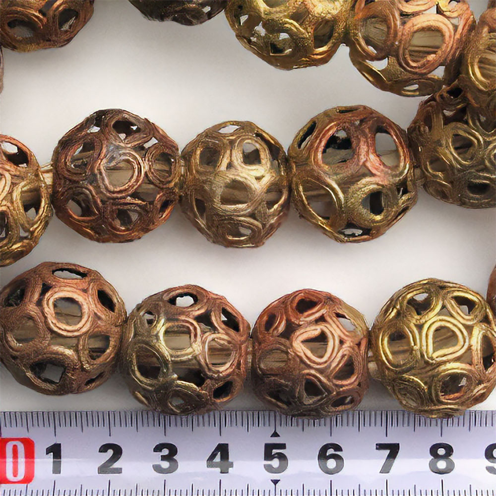 ガーナ真鍮ビーズ 連 002丸