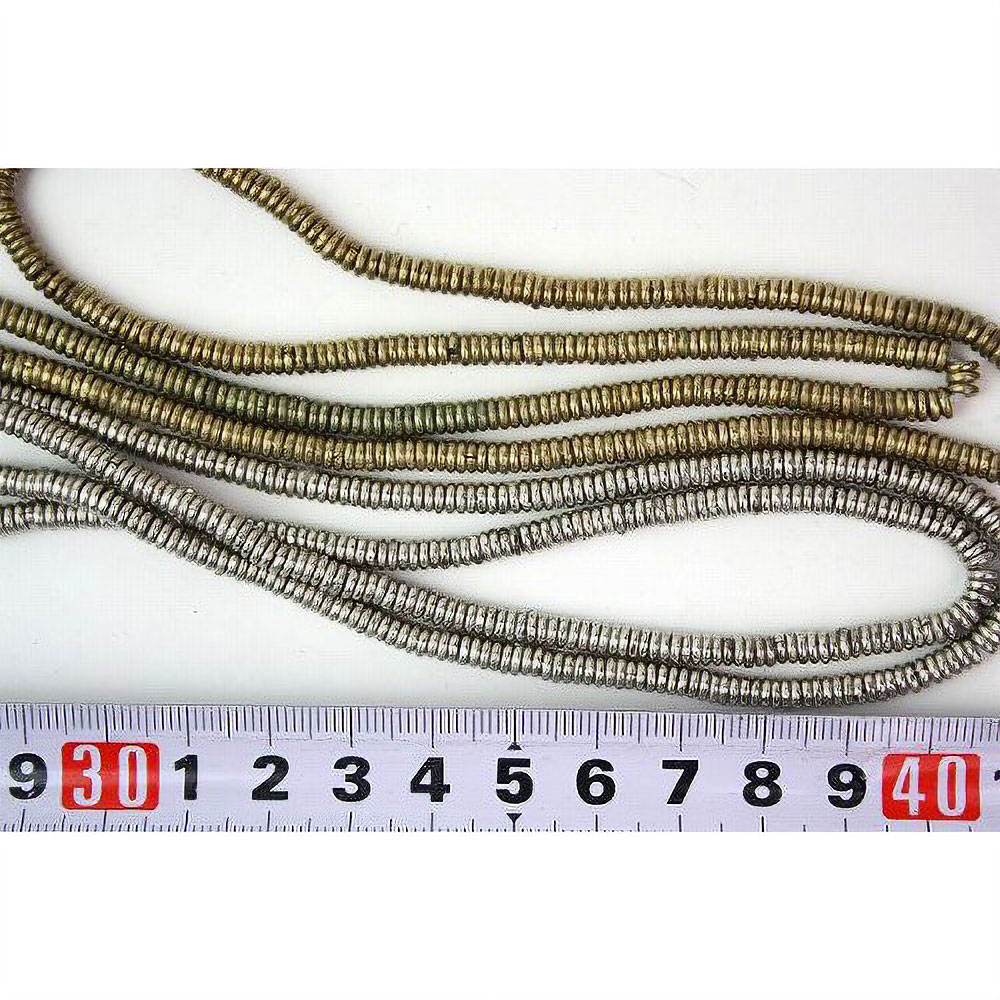 ギリヤマビーズ 長 70CM 真鍮/銀色