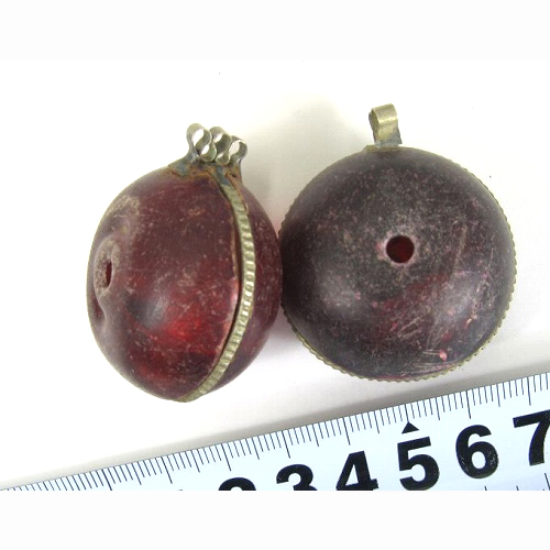 濃赤ベークライト玉髪飾用大