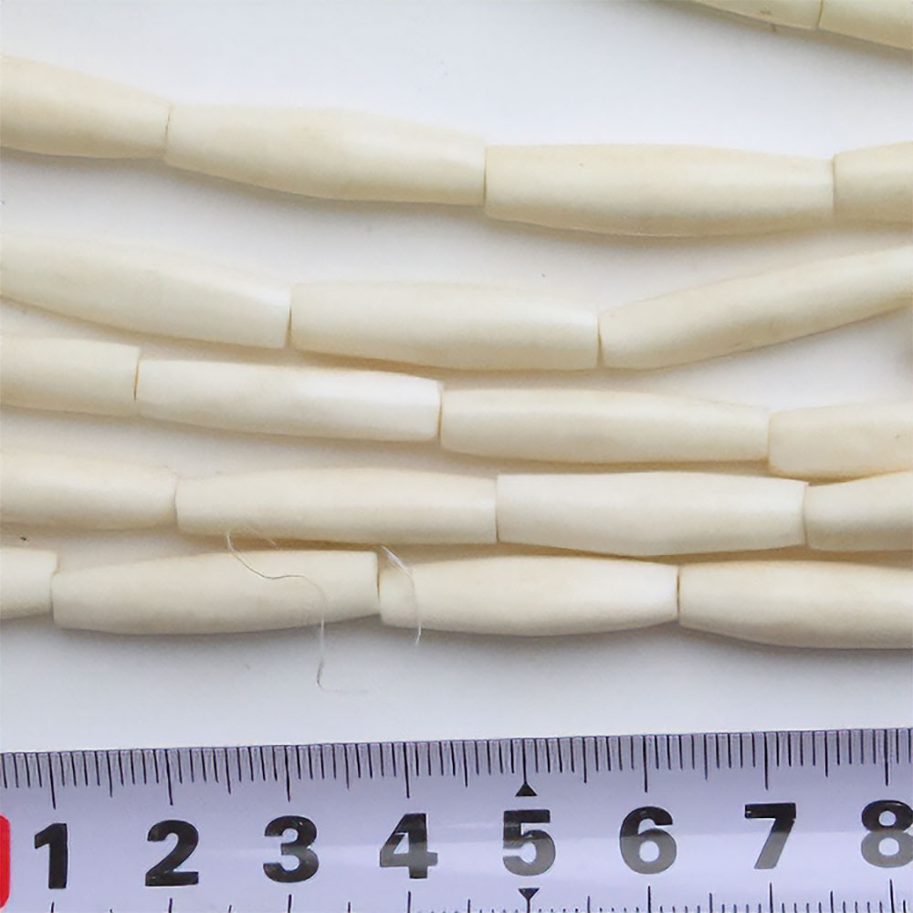 牛骨チューブビーズ 白 バラ