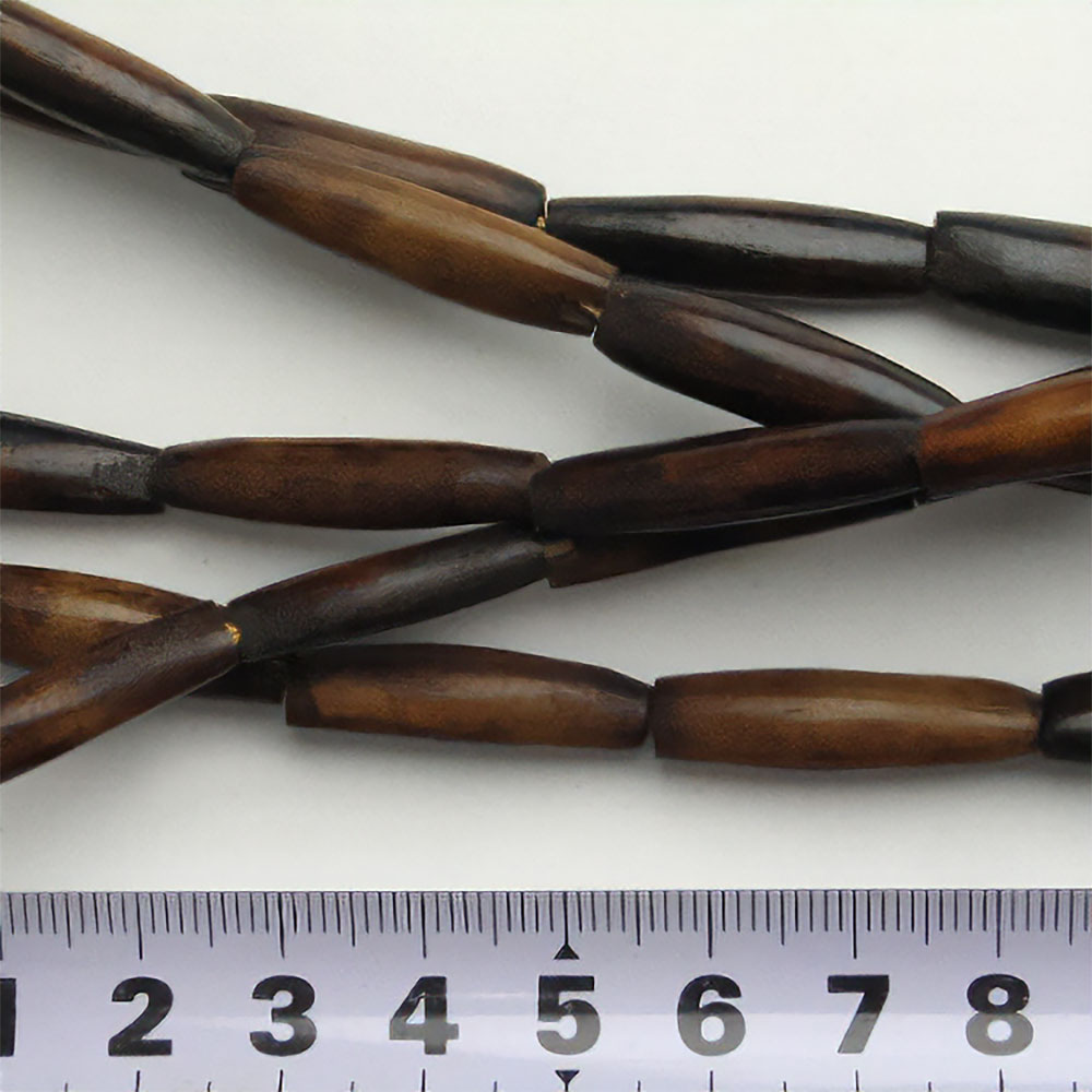 牛骨チューブビーズ 茶 バラ