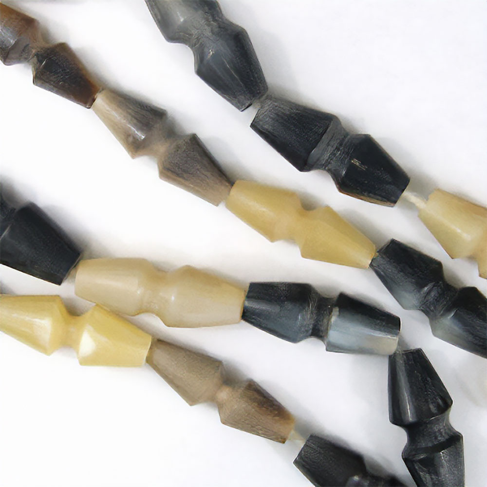 牛角ビーズ L(くびれ型) バラ