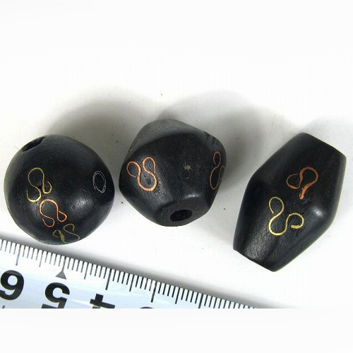 黒檀象嵌ビーズ M バラ