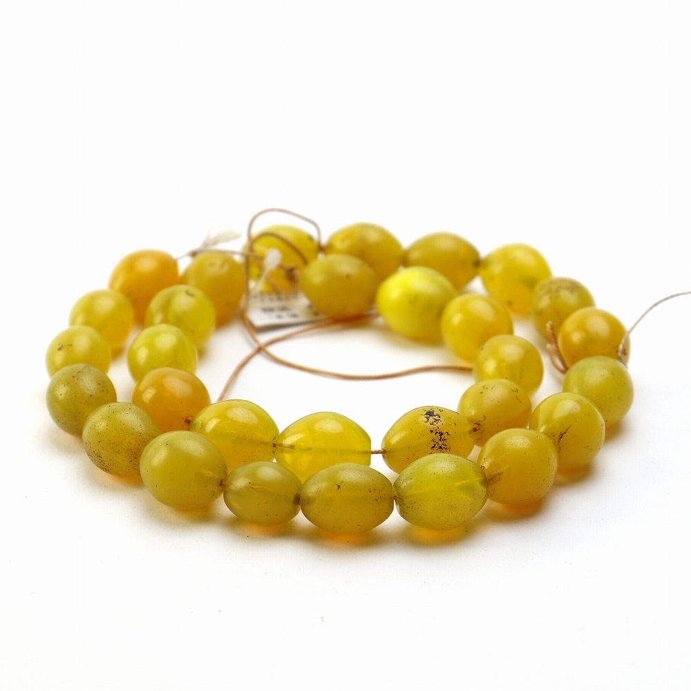 シダモ黄色ビーズ透明小 30PCS 一点物