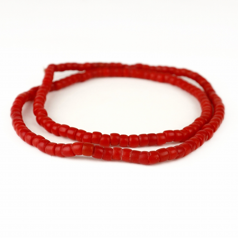 トゥルカナビーズ 60CM 赤