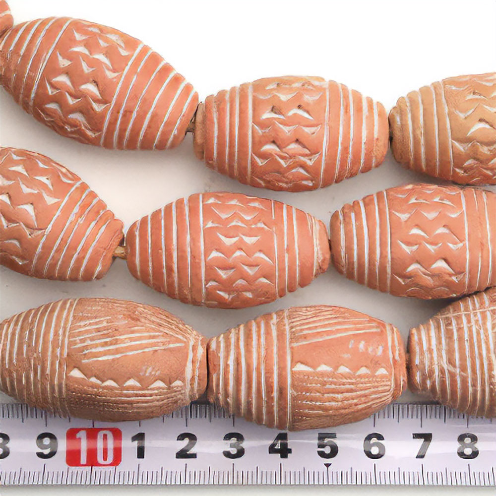 素焼玉  大  連 赤茶 紡錘