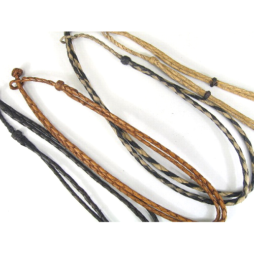 トゥアレグ皮編ネックレス ダブル