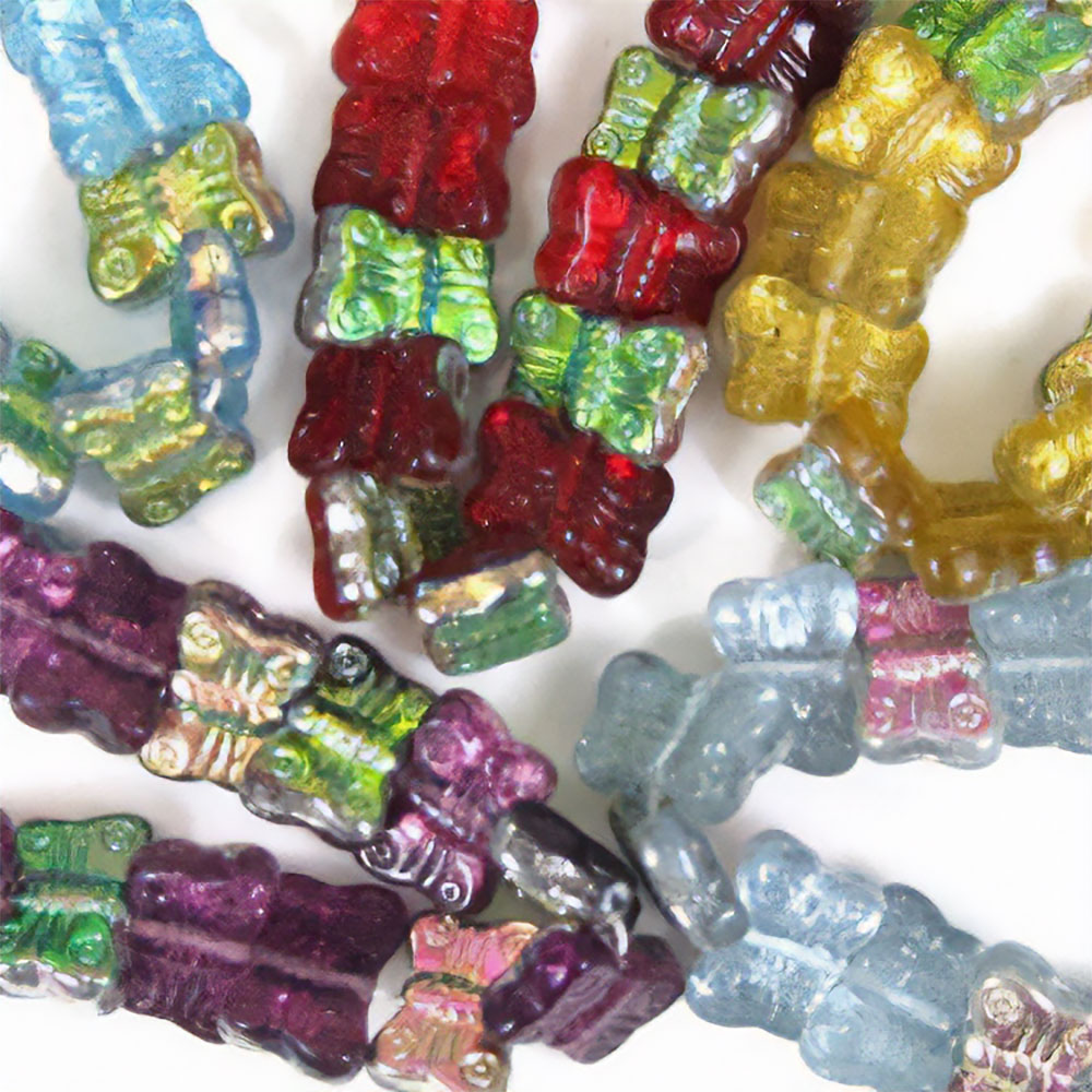 #752チョウ型ビーズ 1連25個