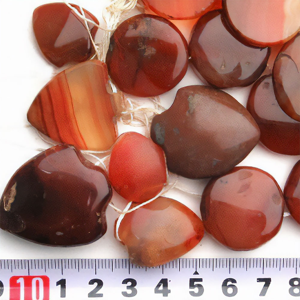 カーネリアンめのうビーズ平大(ばら)