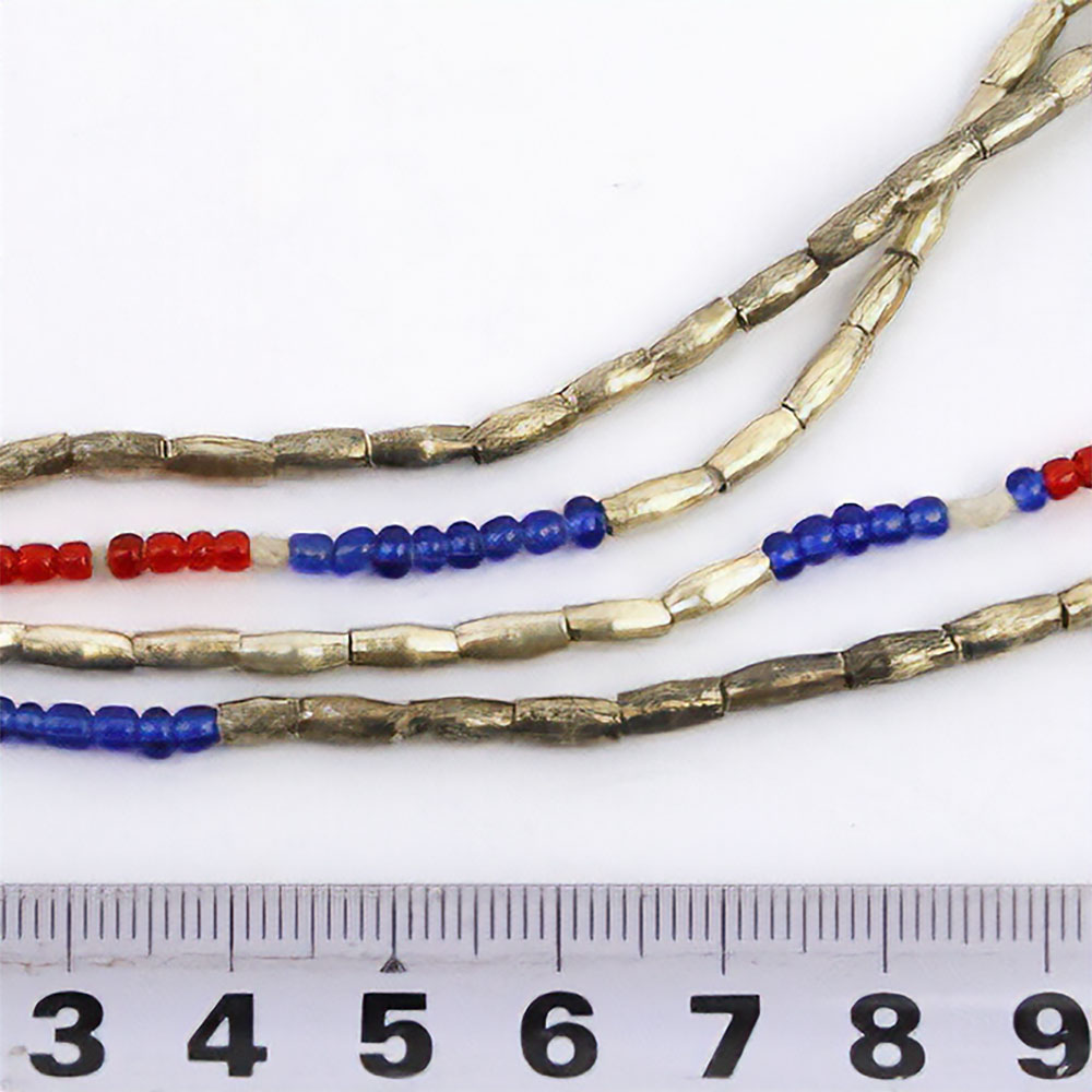 ジンマー筒アルボ 7×2mmx赤青ビーズ 85cm