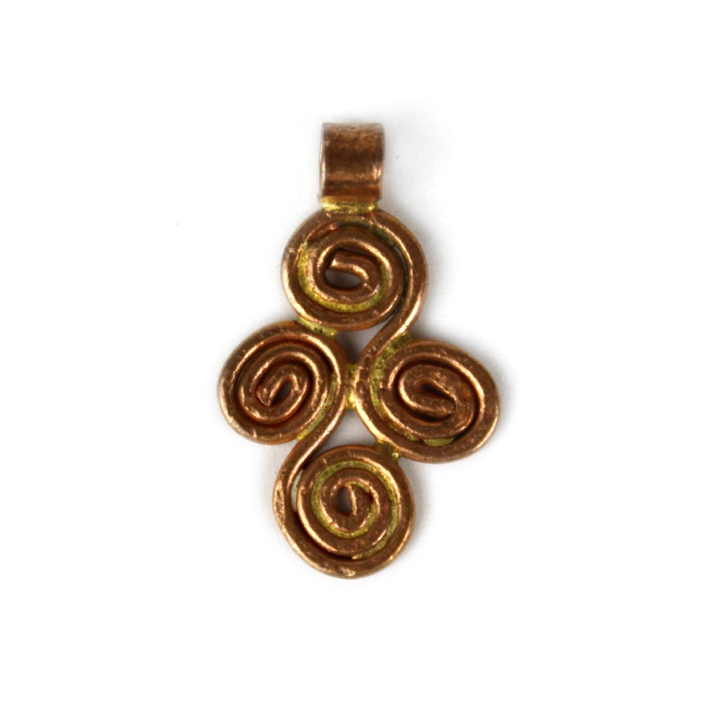 オロミア渦巻クロスペンダントヘッド 小 ブロンズ