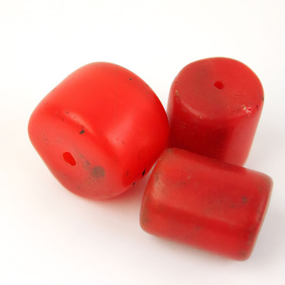 赤筒ビーズ 中(バラ) バラ