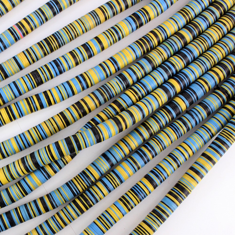 ココビーズ(大) 連 _02 黒x黄x青