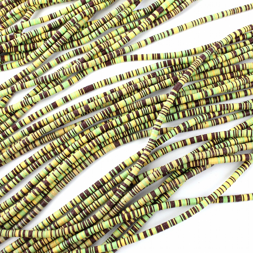 ココビーズ(小) 連 _07 茶x黄緑MIX