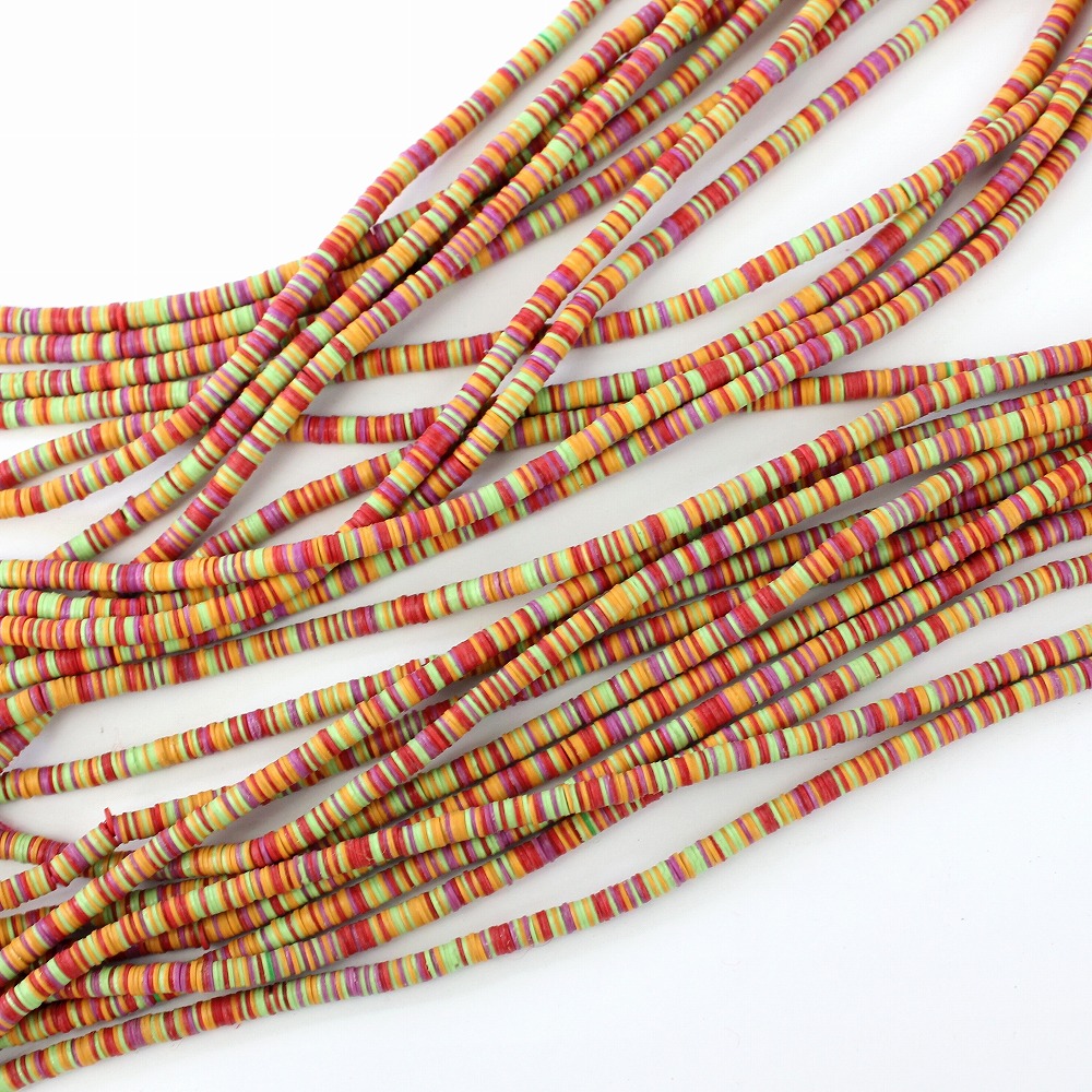 ココビーズ(小) 連 _09 赤x黄緑MIX