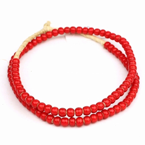 赤ホワイトハートビーズ