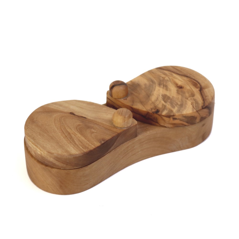 オリーブ木 スパイス入れ ダブル