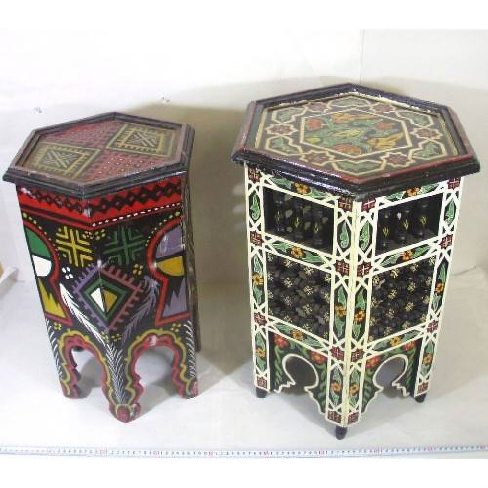 木製 六角形模様テーブル(小)【送料別】