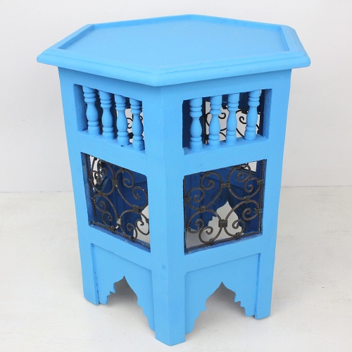 木製 六角形ペイントテーブル 中 無地 ターコ【送料別】