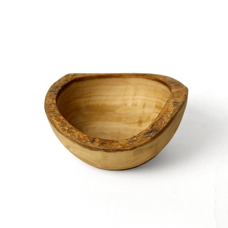 オリーブ木 ボウル ふちナチュラル 10cm