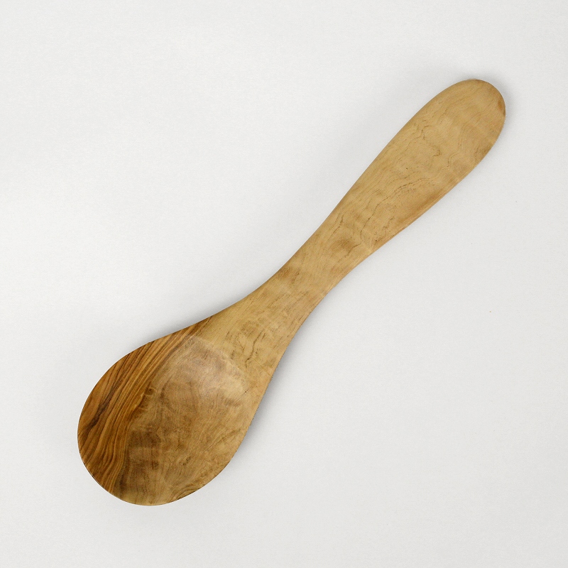 オリーブ木 平スプーン 幅広 5.5x21CM