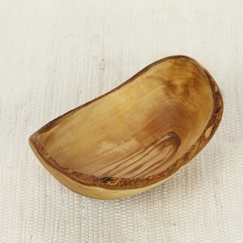 オリーブ木 バター皿 ナチュラル中 15CM