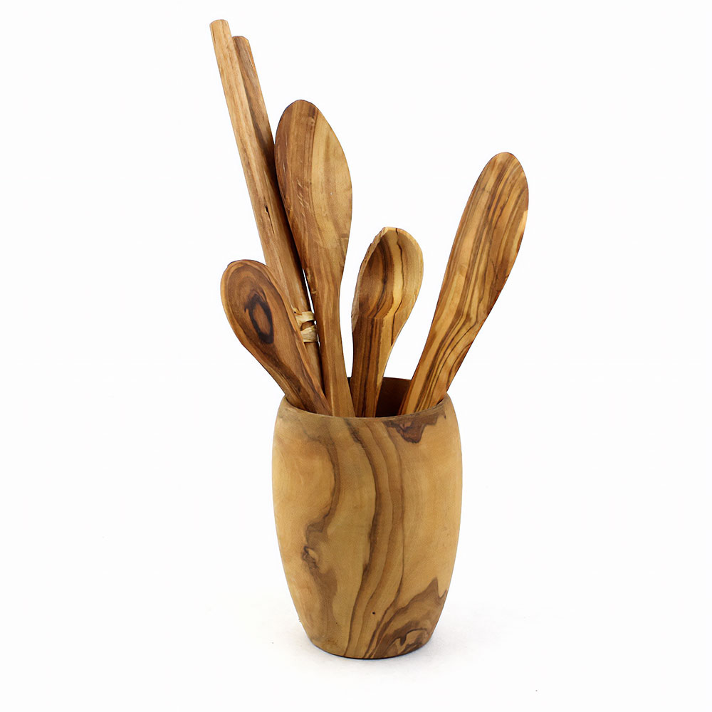 オリーブ木 カトラリースタンド (カップのみ)