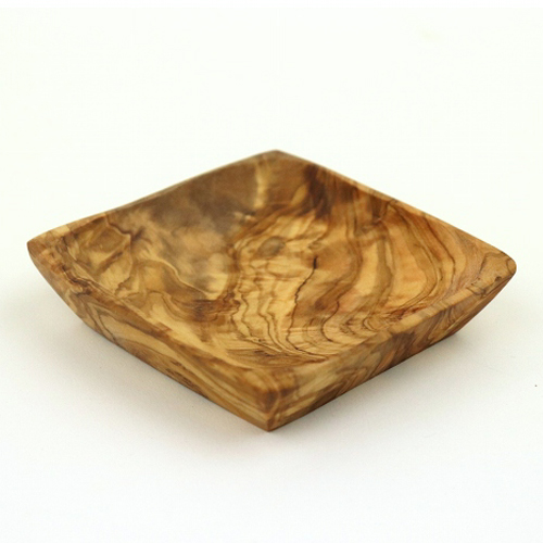 オリーブ木 正方形トレイ 10CM