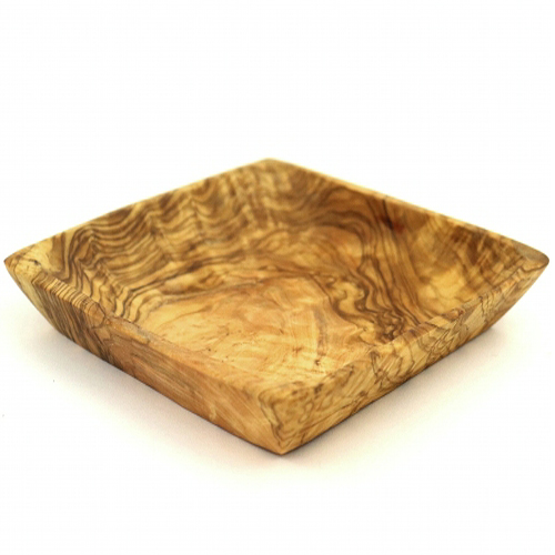 オリーブ木 正方形トレイ 14CM