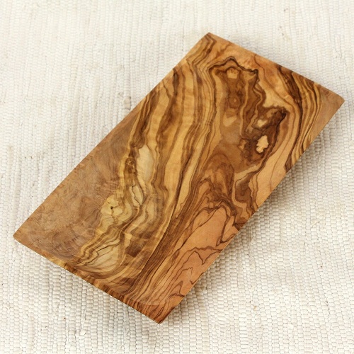 オリーブ木 四角トレイ 26x13CM