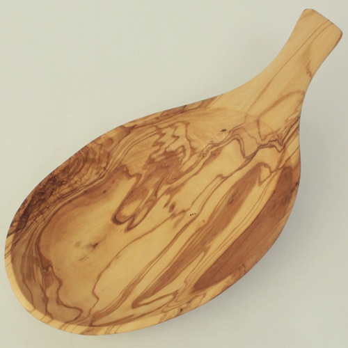 オリーブ木 バター皿 木の葉型 大