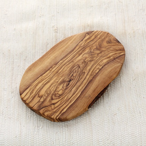 オリーブ木 脚付プレート NATURAL 20CM