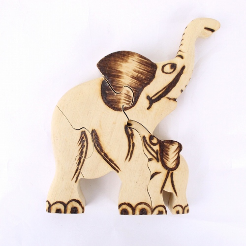 木製動物パズル 鼻あげ ゾウ
